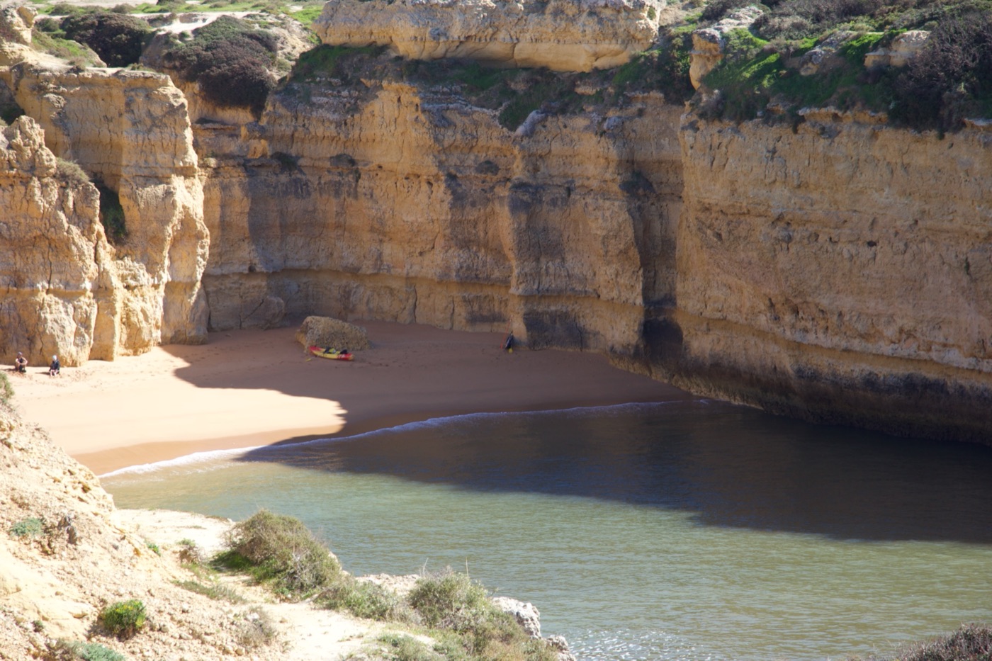 Hidden cove Algarve cliffs